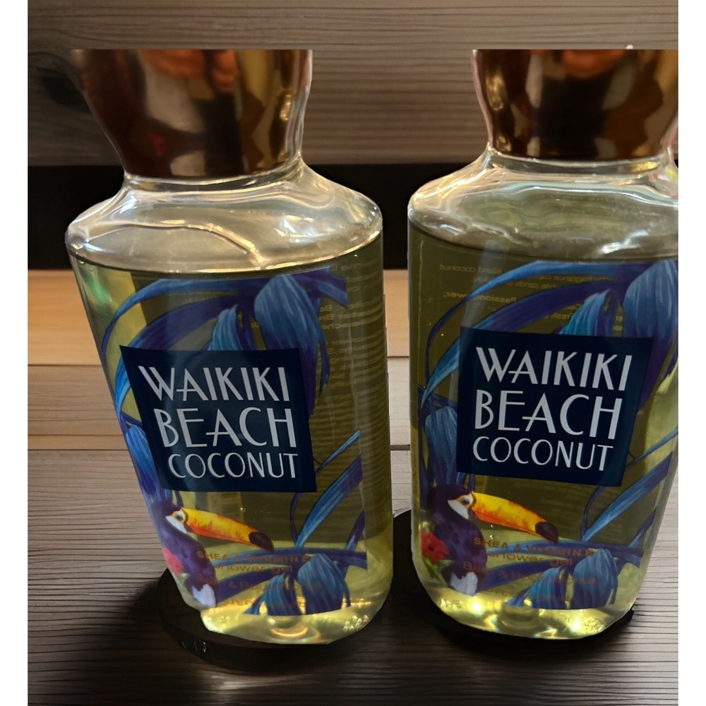 BATH & BODY WORKS WAIKIKI BEACH COCONUT SHOWER GEL 10‎ FL OZ Lot Of TWO - Picture 2 of 5